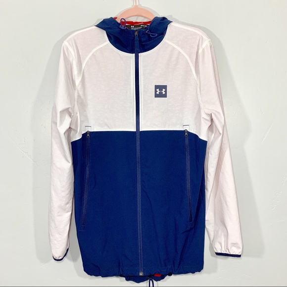 red white and blue under armour hoodie